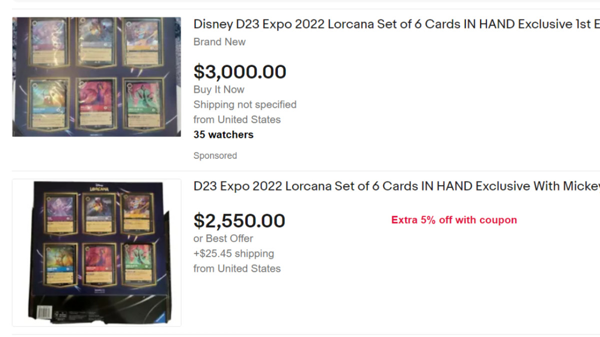 Bidding War on eBay for Disney Lorcana Collector’s Edition D23: Prices Reach 00-00