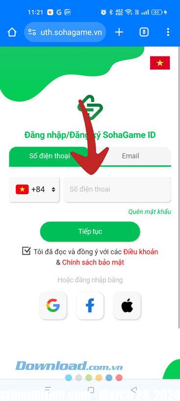 Log in to your SohaGame account