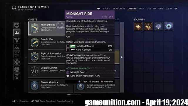 Complete the Midnight Ride quest to receive the Midnight Coup