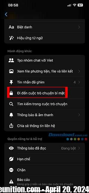 cach nhan thong bao khi ai do chup anh man hinh tren messenger 3