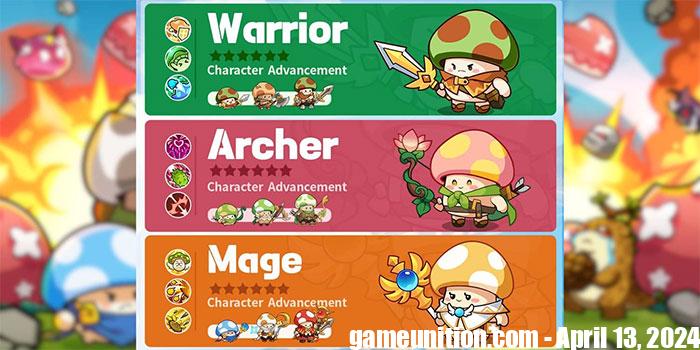 Character classes in Legend of Mushroom