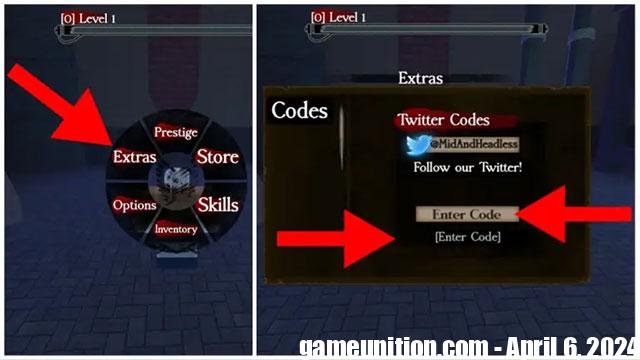 Instructions for entering Untitled Attack on Titan game code