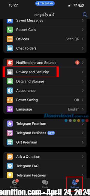 Instructions on how to set up telegram password 10*468372