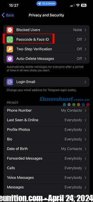 Instructions on how to set up telegram password 11*468374