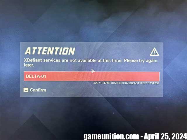 Error Delta-01 usually occurs when you try to join a server in XDefiant