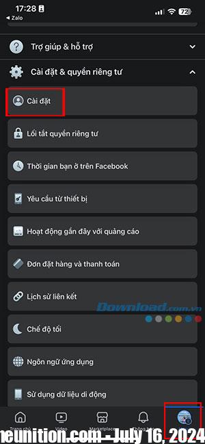 chuyen bai dang tu Facebook sang Zalo 5